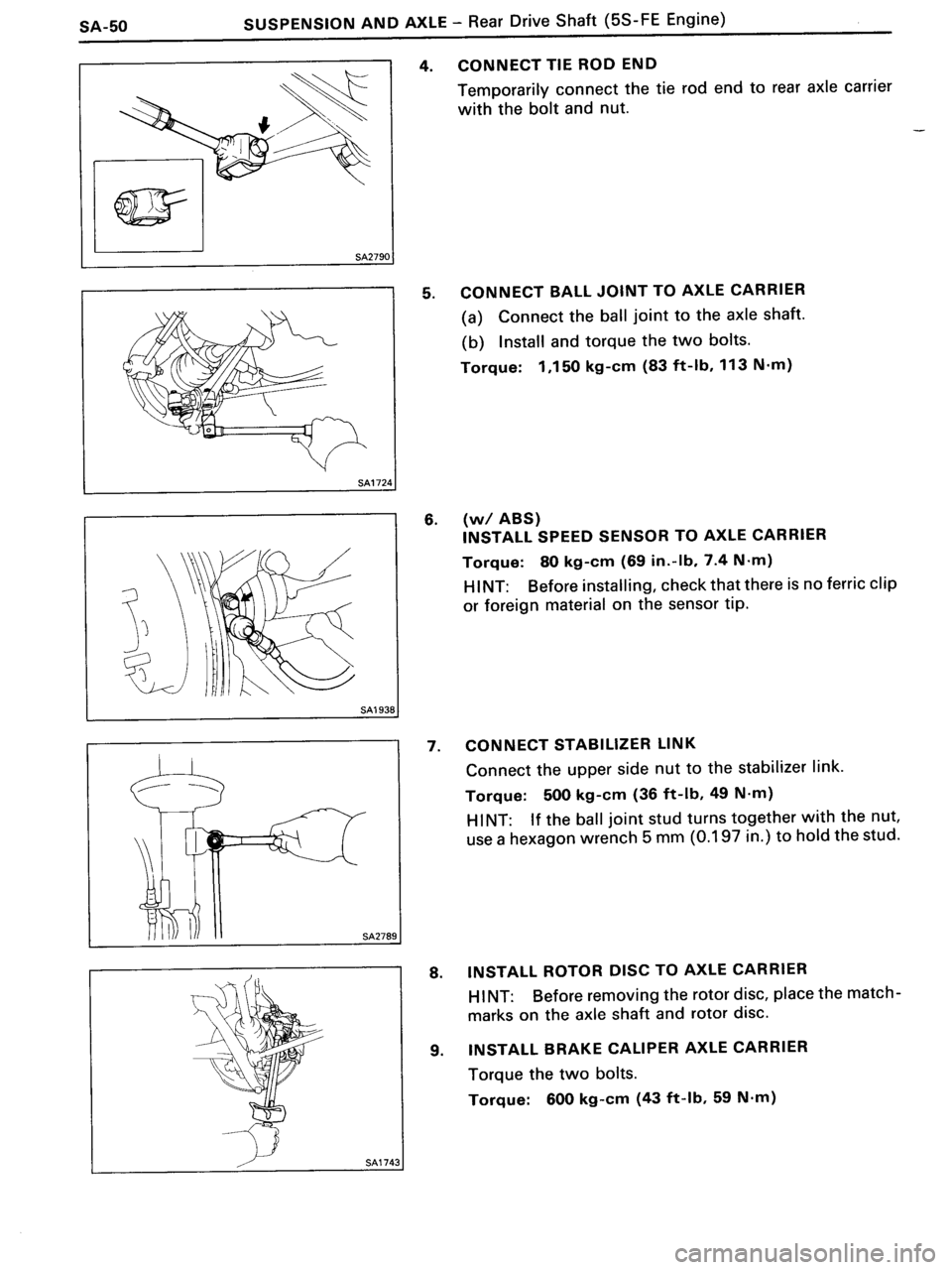 TOYOTA MR-2 1991 Factory Repair Manual TOYOTA MR-2 1991 Factory Repair Manual