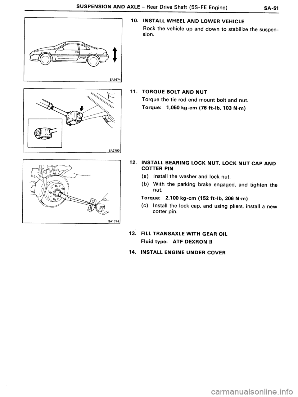 TOYOTA MR-2 1991 Factory Repair Manual TOYOTA MR-2 1991 Factory Repair Manual
