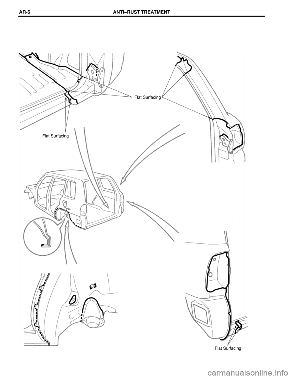 TOYOTA RAV4 1996  Service Repair Manual Flat Surfacing
Flat Surfacing
Flat Surfacing
ANTI-RUST TREATMENTARœ6 