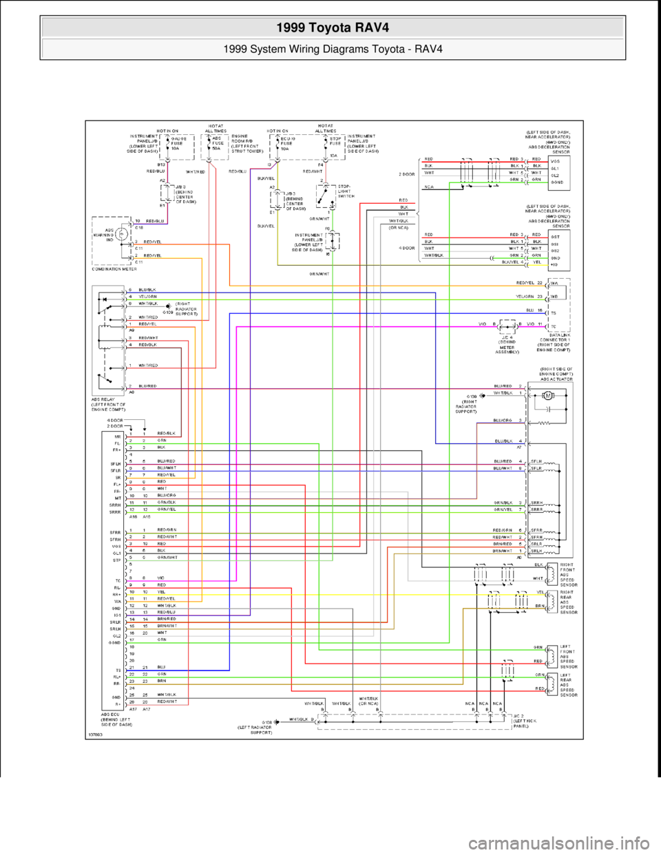 TOYOTA RAV4 1996  Service Repair Manual  
1999 Toyota RAV4 
1999 System Wiring Diagrams Toyota - RAV4  
Microsoft  
Sunday, November 22, 2009 10:50:58 AMPage 6 © 2005 Mitchell Repair Information Company, LLC.  