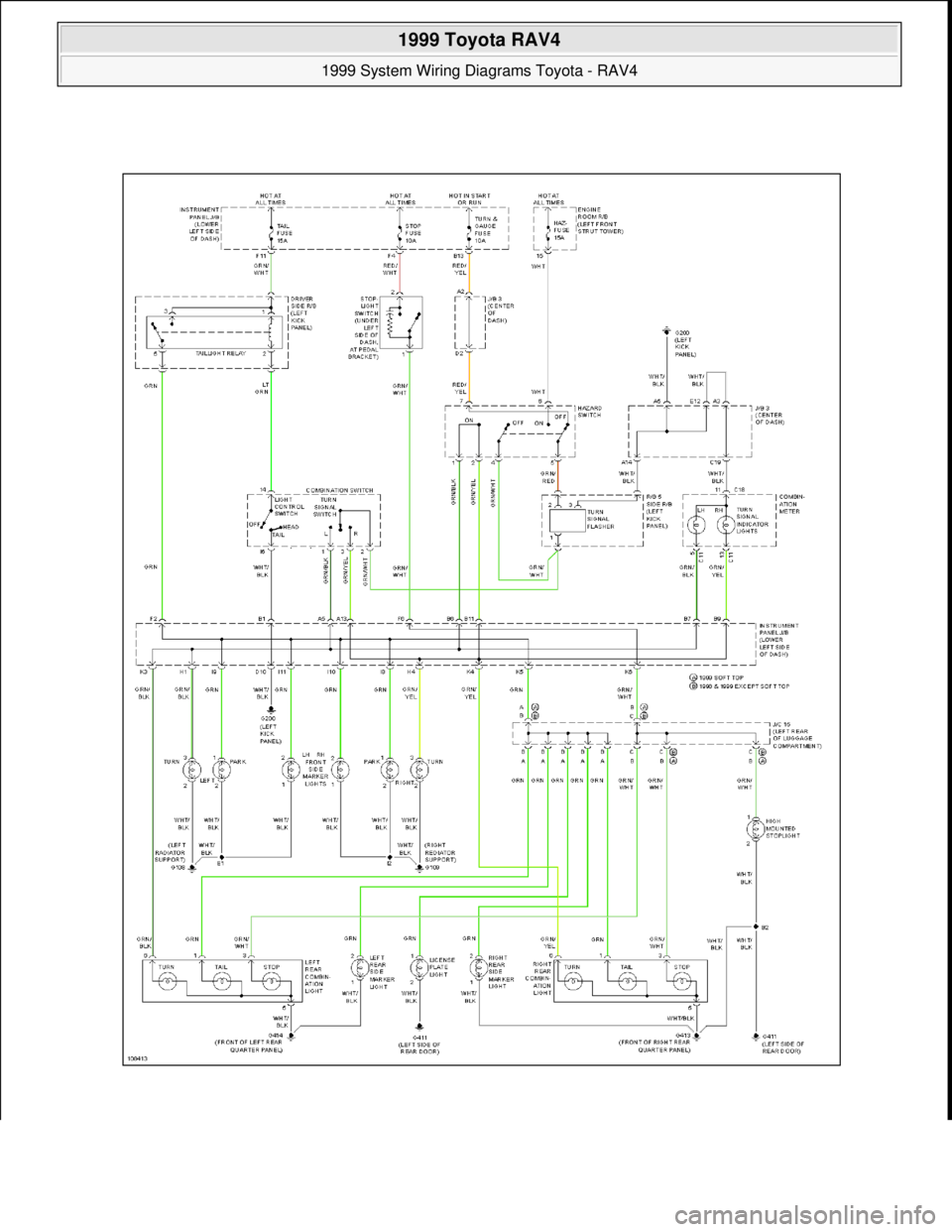 TOYOTA RAV4 1996  Service Repair Manual  
1999 Toyota RAV4 
1999 System Wiring Diagrams Toyota - RAV4  
Microsoft  
Sunday, November 22, 2009 10:50:58 AMPage 24 © 2005 Mitchell Repair Information Company, LLC.  