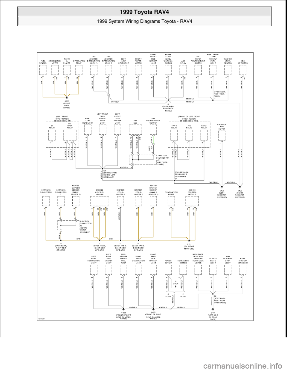 TOYOTA RAV4 1996  Service Repair Manual  
1999 Toyota RAV4 
1999 System Wiring Diagrams Toyota - RAV4  
Microsoft  
Sunday, November 22, 2009 10:50:58 AMPage 26 © 2005 Mitchell Repair Information Company, LLC.  