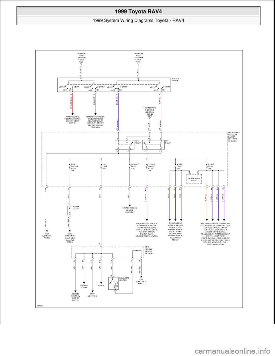 TOYOTA RAV4 1996  Service Repair Manual  
1999 Toyota RAV4 
1999 System Wiring Diagrams Toyota - RAV4  
Microsoft  
Sunday, November 22, 2009 10:50:58 AMPage 44 © 2005 Mitchell Repair Information Company, LLC.  