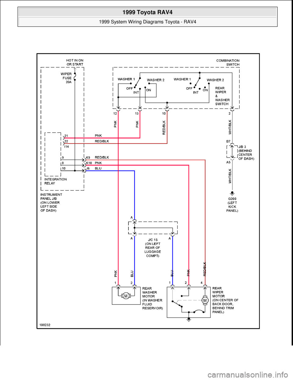 TOYOTA RAV4 1996  Service Repair Manual  
1999 Toyota RAV4 
1999 System Wiring Diagrams Toyota - RAV4  
Microsoft  
Sunday, November 22, 2009 10:50:59 AMPage 74 © 2005 Mitchell Repair Information Company, LLC.  
