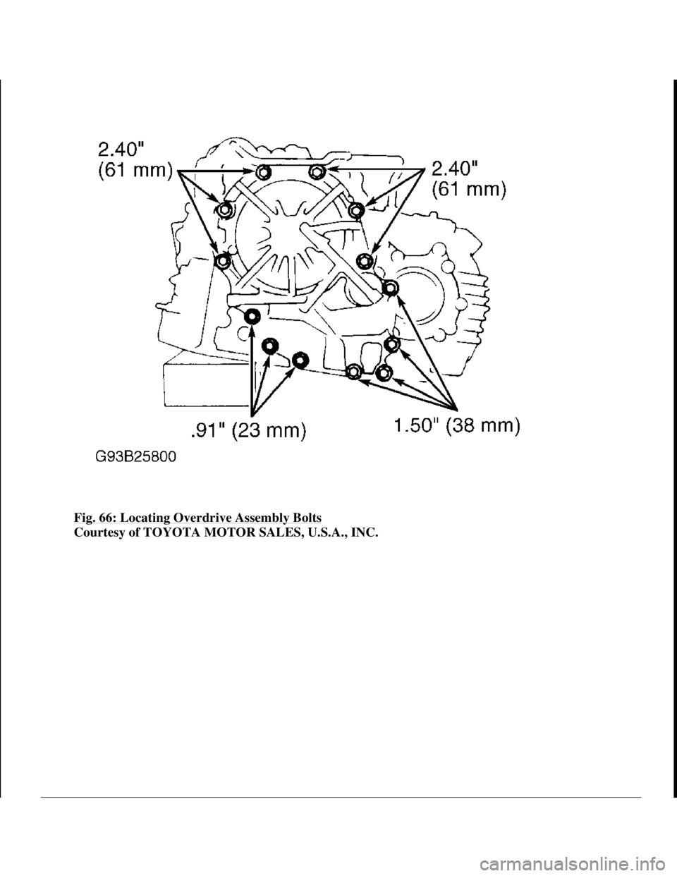 TOYOTA RAV4 1996 Service Repair Manual Fig. 66: Locating Overdrive Assembly Bolts
Courtesy of TOYOTA MOTOR SALES, U.S.A., INC.
1998 Toyota Avalon XLS
1997-99 AUTOMATIC TRANSMISSIONS Toyota A-540E, A-540H & A-541E Overhaul
Helpmelearn TOYOTA RAV4 1996 Service Repair Manual Fig. 66: Locating Overdrive Assembly Bolts
Courtesy of TOYOTA MOTOR SALES, U.S.A., INC.
1998 Toyota Avalon XLS
1997-99 AUTOMATIC TRANSMISSIONS Toyota A-540E, A-540H & A-541E Overhaul
Helpmelearn