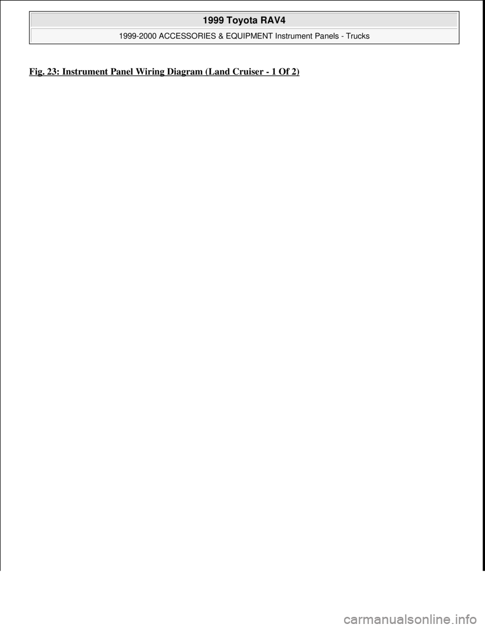 TOYOTA RAV4 1996  Service Repair Manual Fig. 23: Instrument Panel Wiring Diagram (Land Cruiser -1 Of 2)
 
1999 Toyota RAV4 
1999-2000 ACCESSORIES & EQUIPMENT Instrument Panels - Trucks  
Microsoft  
Sunday, November 22, 2009 10:54:10 AMPage