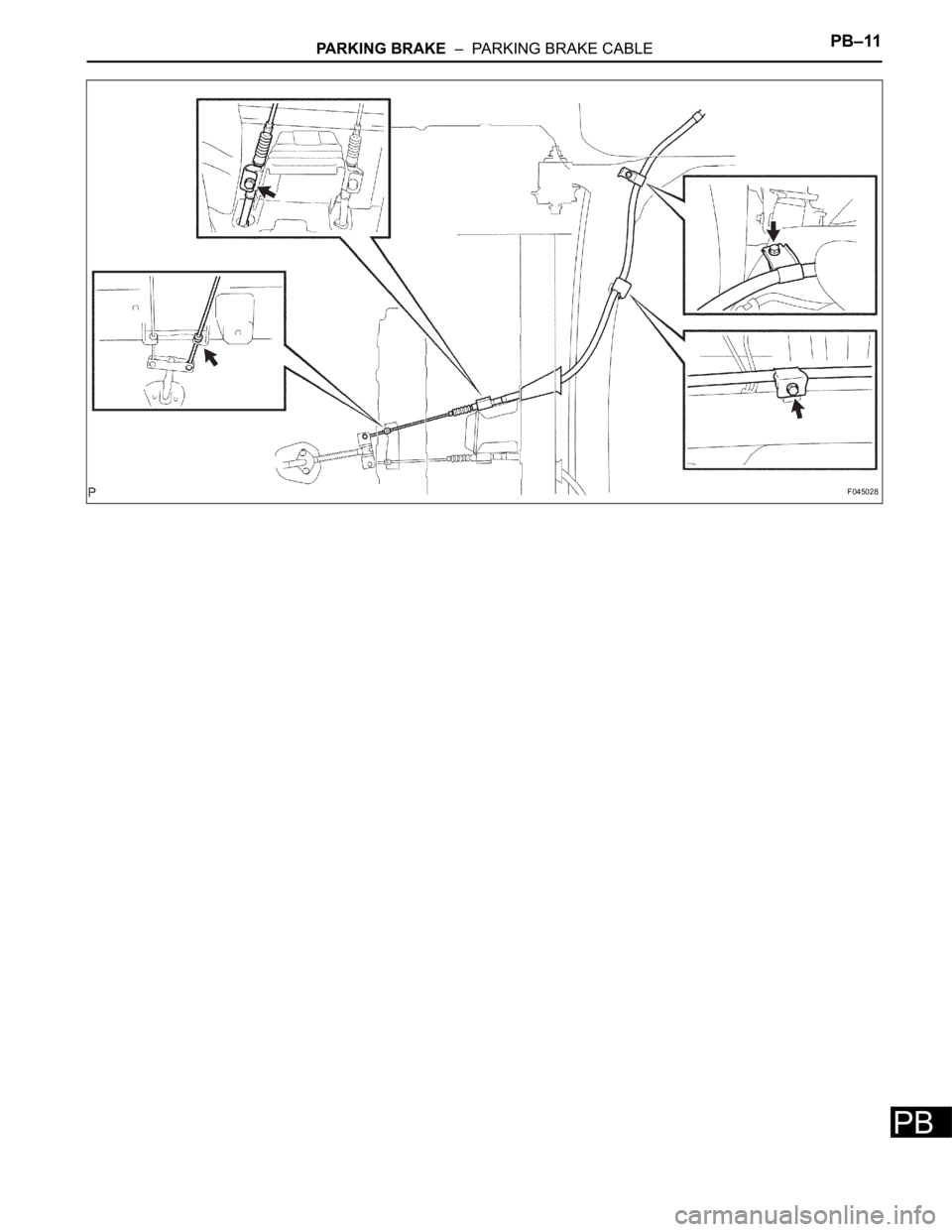 TOYOTA SIENNA 2007 Service Repair Manual PARKING BRAKE – PARKING BRAKE CABLEPB–11
PB
F045028 TOYOTA SIENNA 2007 Service Repair Manual PARKING BRAKE – PARKING BRAKE CABLEPB–11
PB
F045028