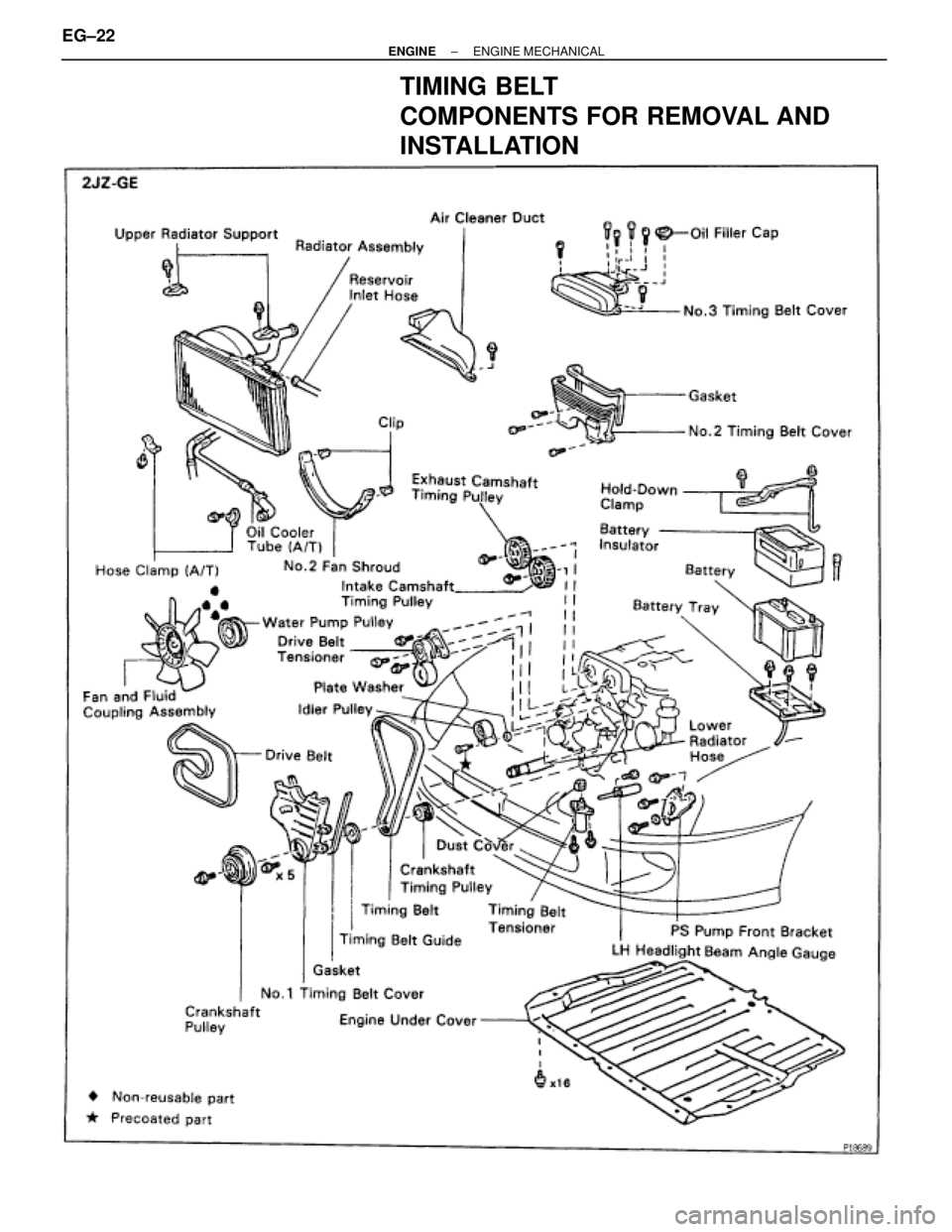 TOYOTA SUPRA 1986 Service Repair Manual TIMING BELT
COMPONENTS FOR REMOVAL AND
INSTALLATION
EG±22± ENGINEENGINE MECHANICAL TOYOTA SUPRA 1986 Service Repair Manual TIMING BELT
COMPONENTS FOR REMOVAL AND
INSTALLATION
EG±22± ENGINEENGINE MECHANICAL