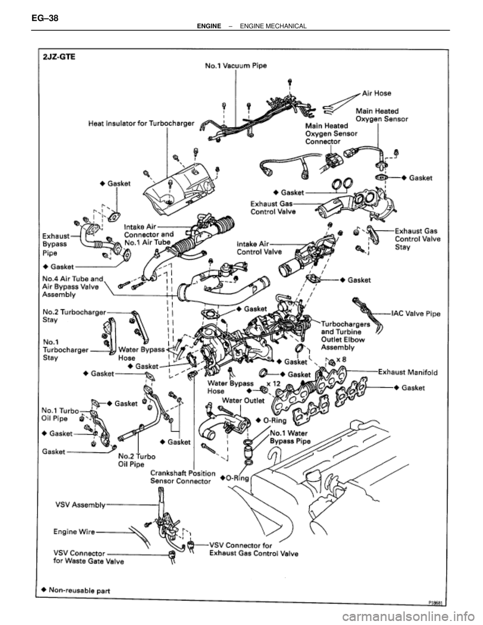 TOYOTA SUPRA 1986  Service Repair Manual EG±38± ENGINEENGINE MECHANICAL 