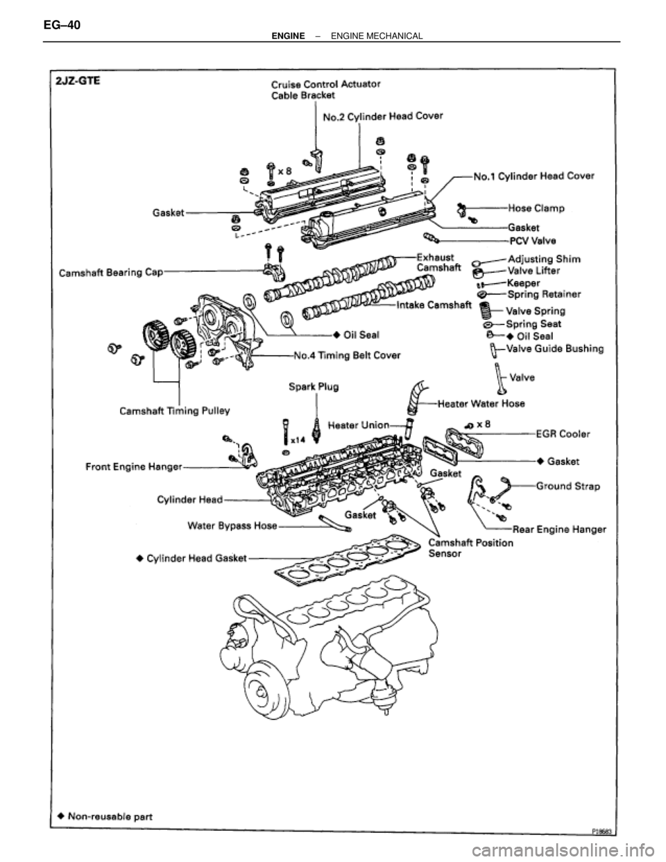 TOYOTA SUPRA 1986  Service Repair Manual EG±40± ENGINEENGINE MECHANICAL 