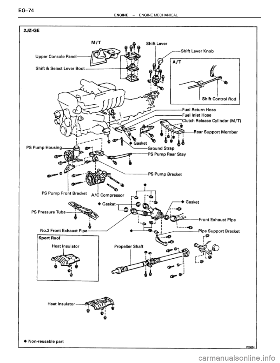 TOYOTA SUPRA 1986  Service Repair Manual EG±74± ENGINEENGINE MECHANICAL 