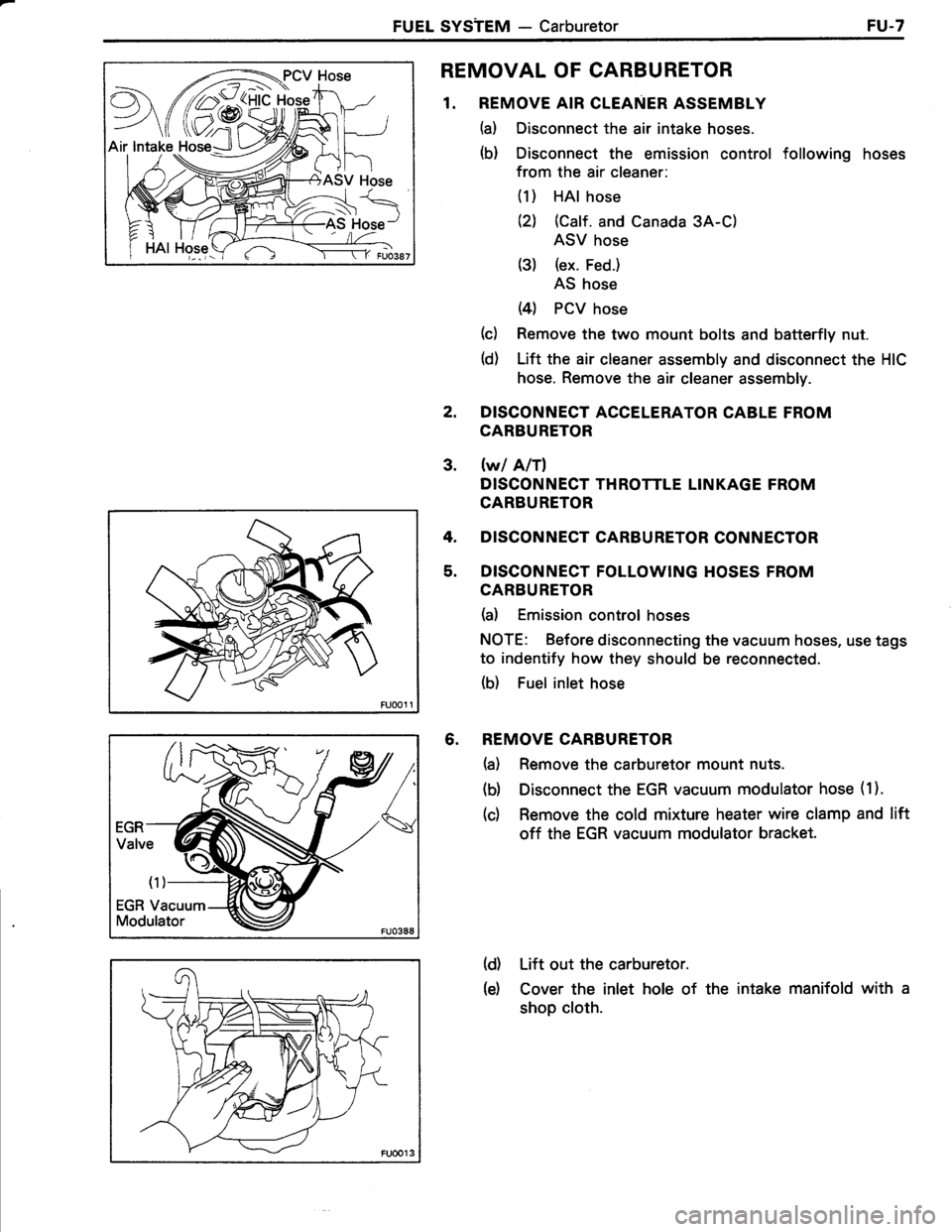 TOYOTA TERCEL 1985  Repair Manual 