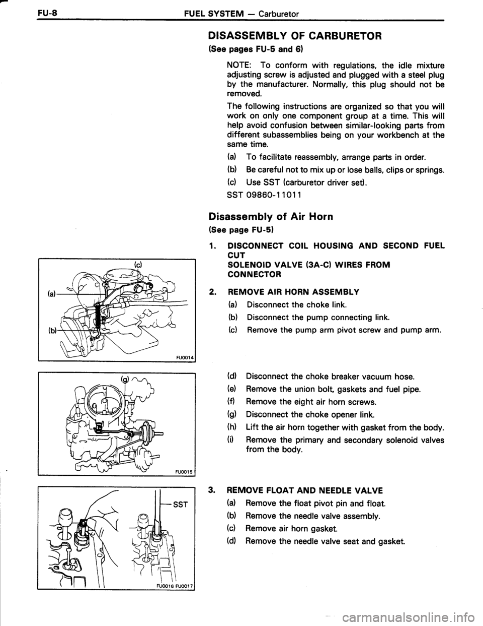 TOYOTA TERCEL 1985  Repair Manual 