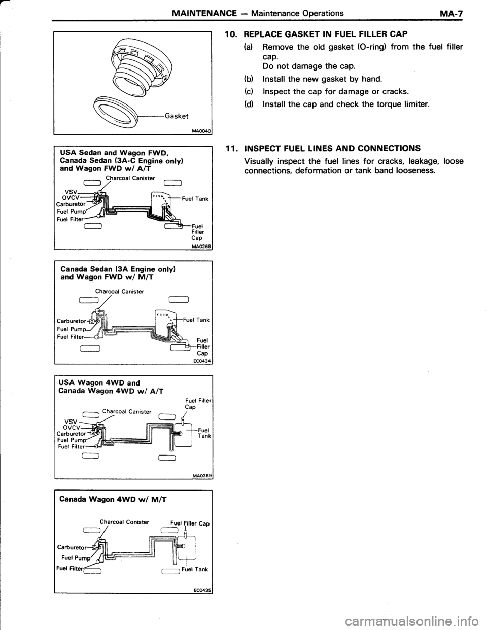 TOYOTA TERCEL 1985 User Guide TOYOTA TERCEL 1985 User Guide