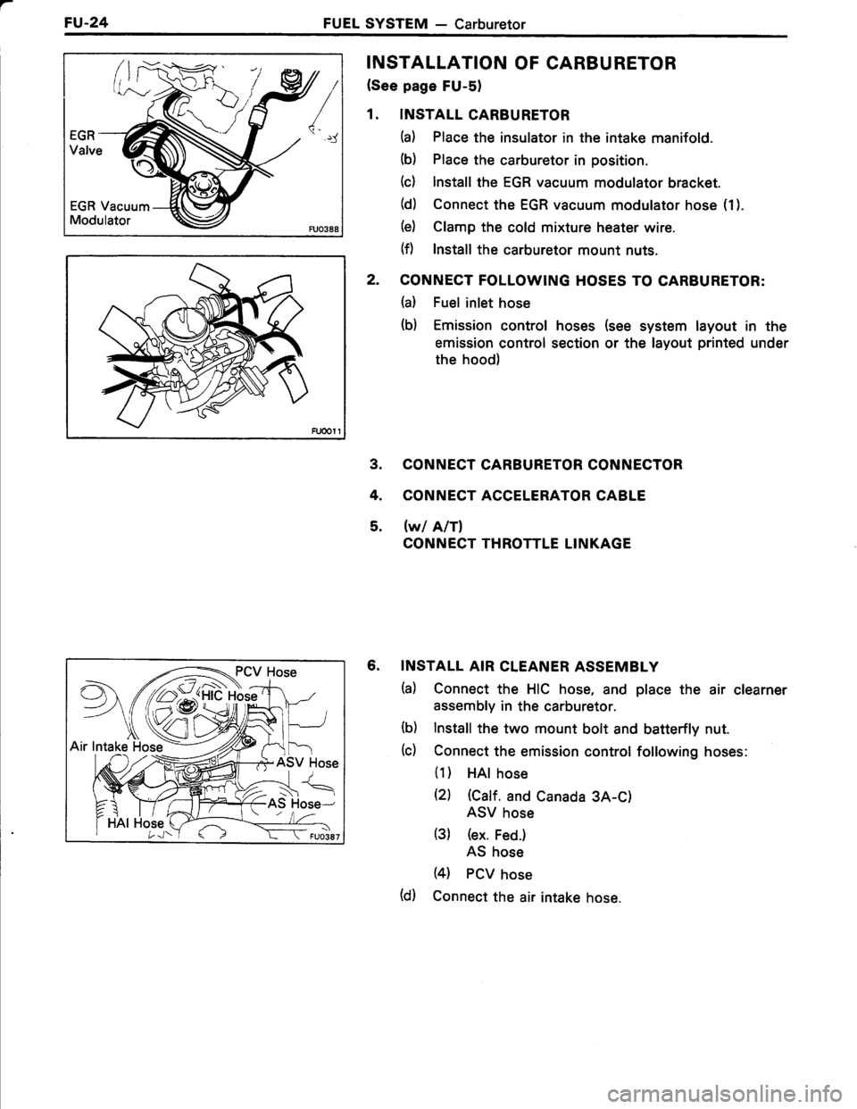 TOYOTA TERCEL 1985  Repair Manual 
