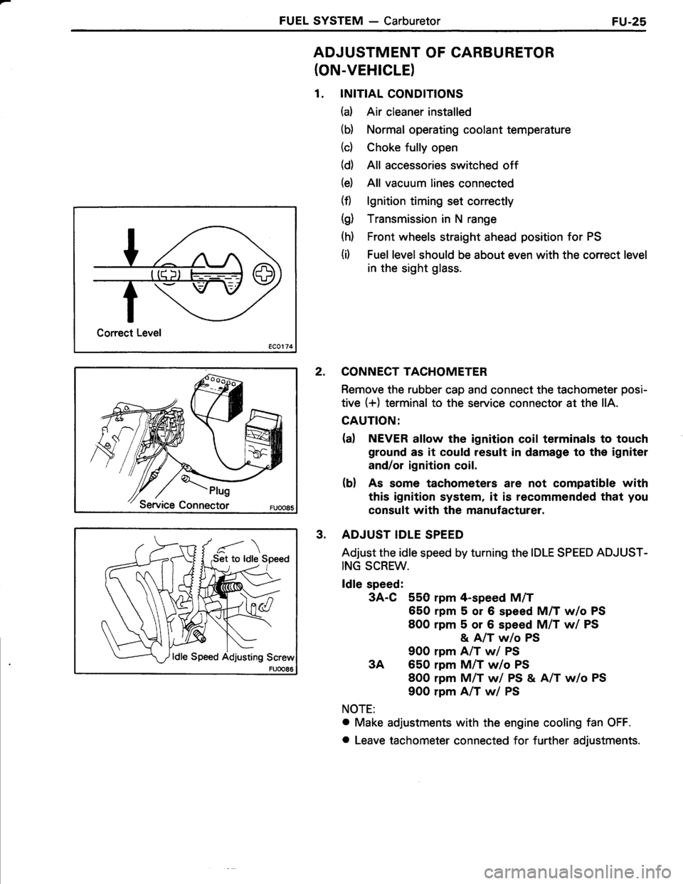 TOYOTA TERCEL 1985  Repair Manual 
