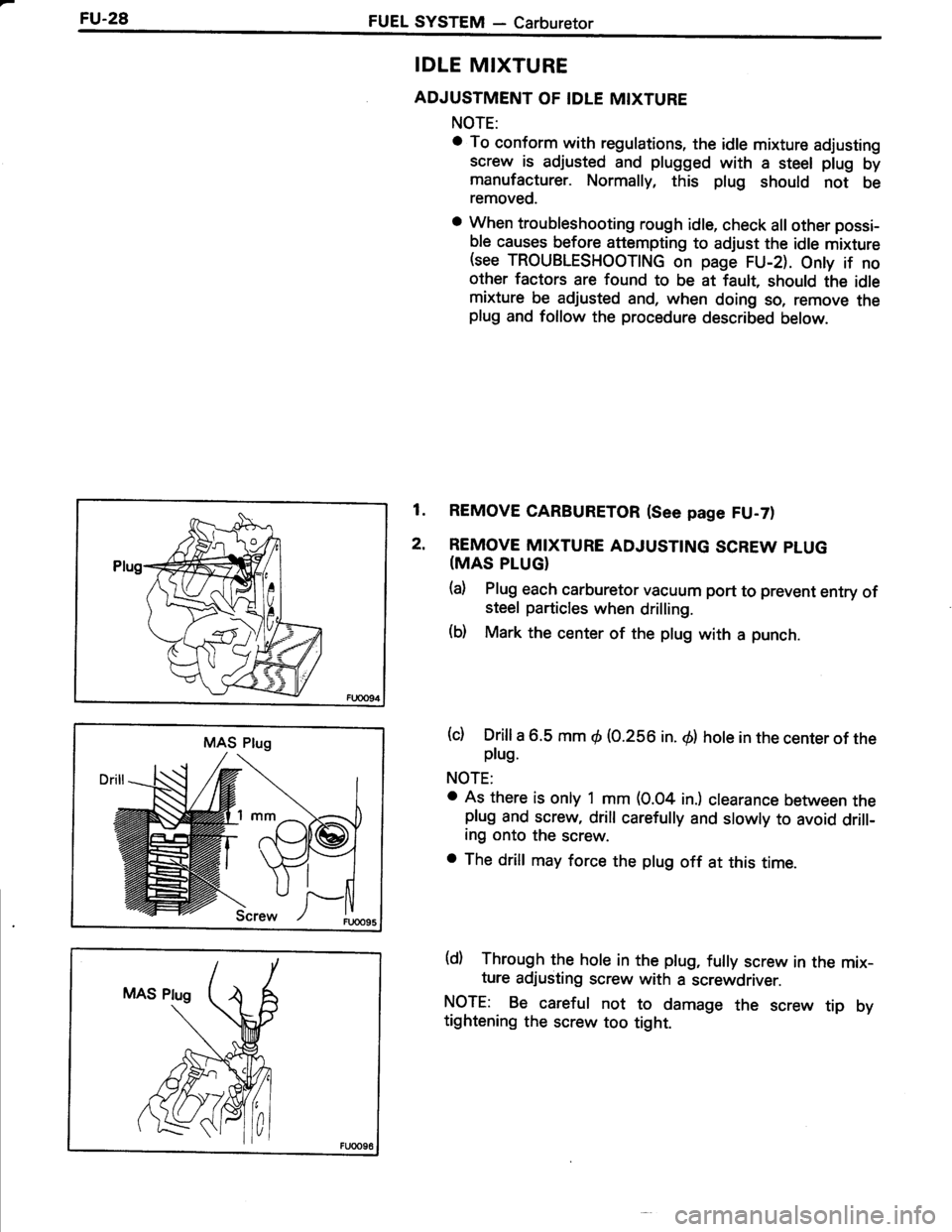 TOYOTA TERCEL 1985  Repair Manual 