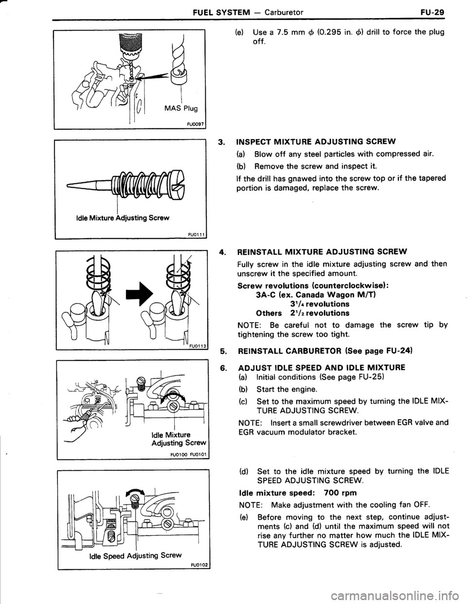 TOYOTA TERCEL 1985  Repair Manual 