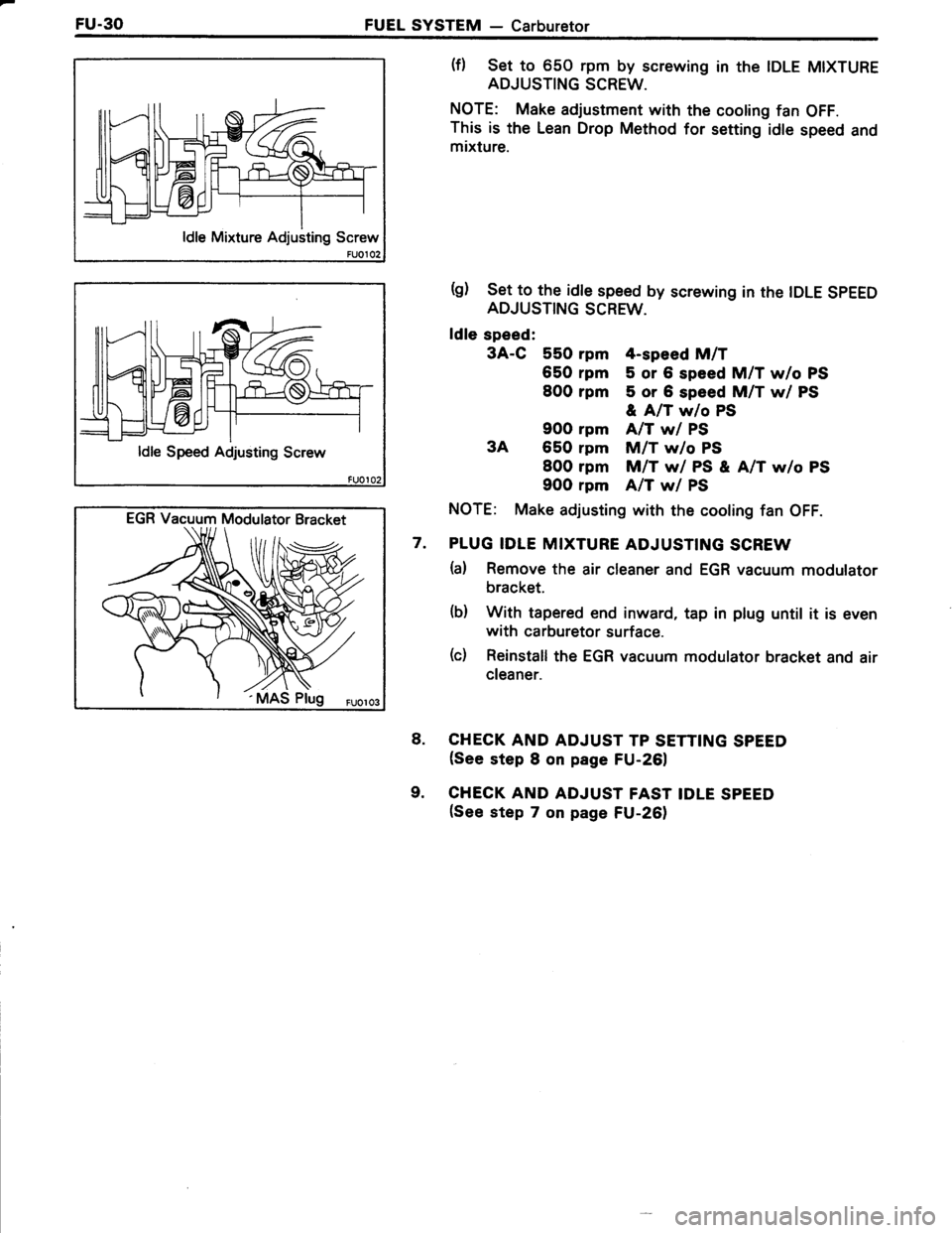TOYOTA TERCEL 1985  Repair Manual 