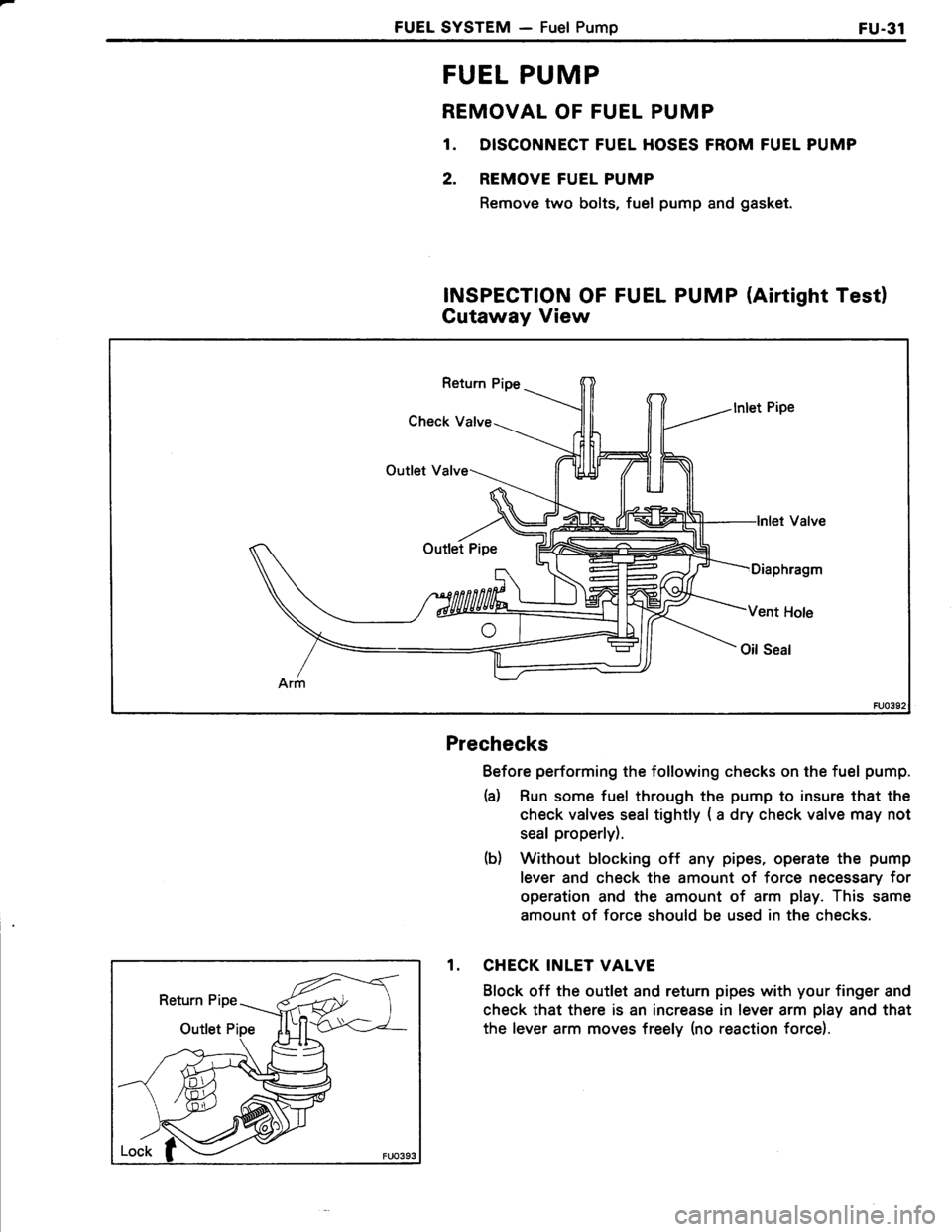 TOYOTA TERCEL 1985  Repair Manual 