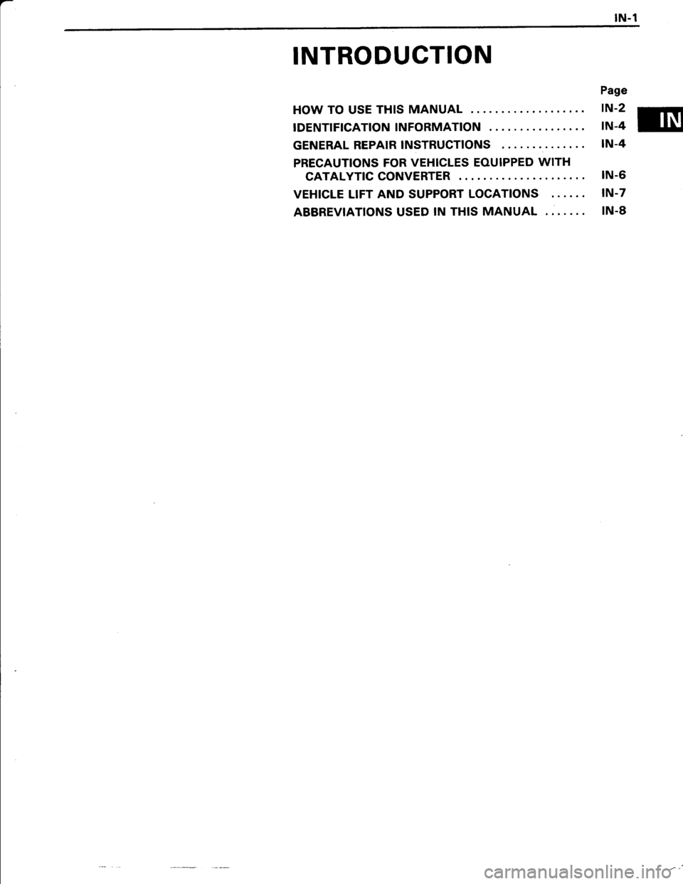 TOYOTA TERCEL 1985 Repair Manual TOYOTA TERCEL 1985 Repair Manual