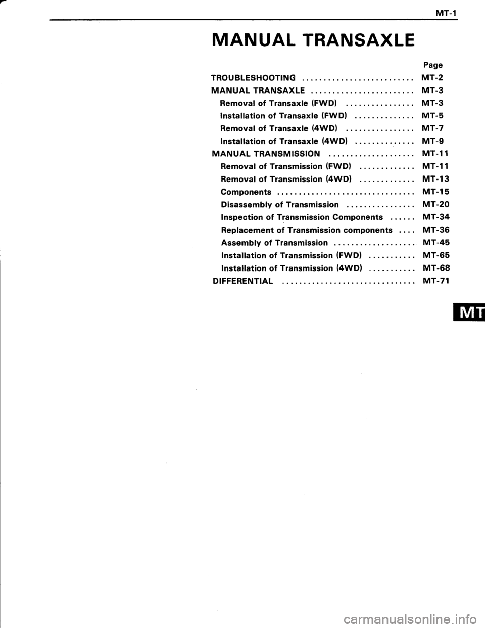 TOYOTA TERCEL 1985  Repair Manual 