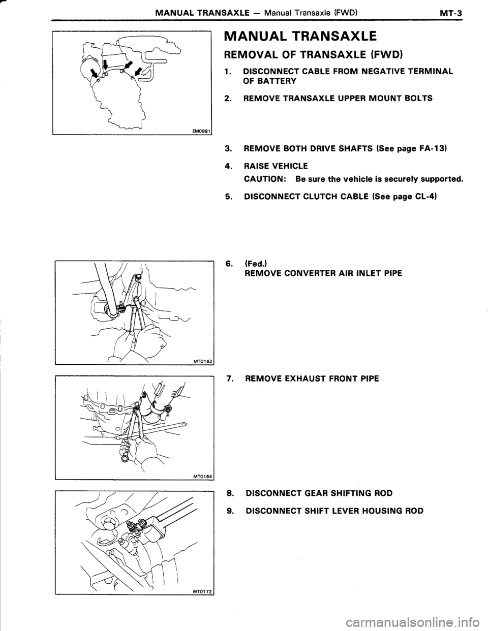 TOYOTA TERCEL 1985  Repair Manual 