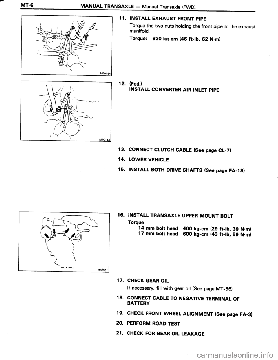 TOYOTA TERCEL 1985  Repair Manual 