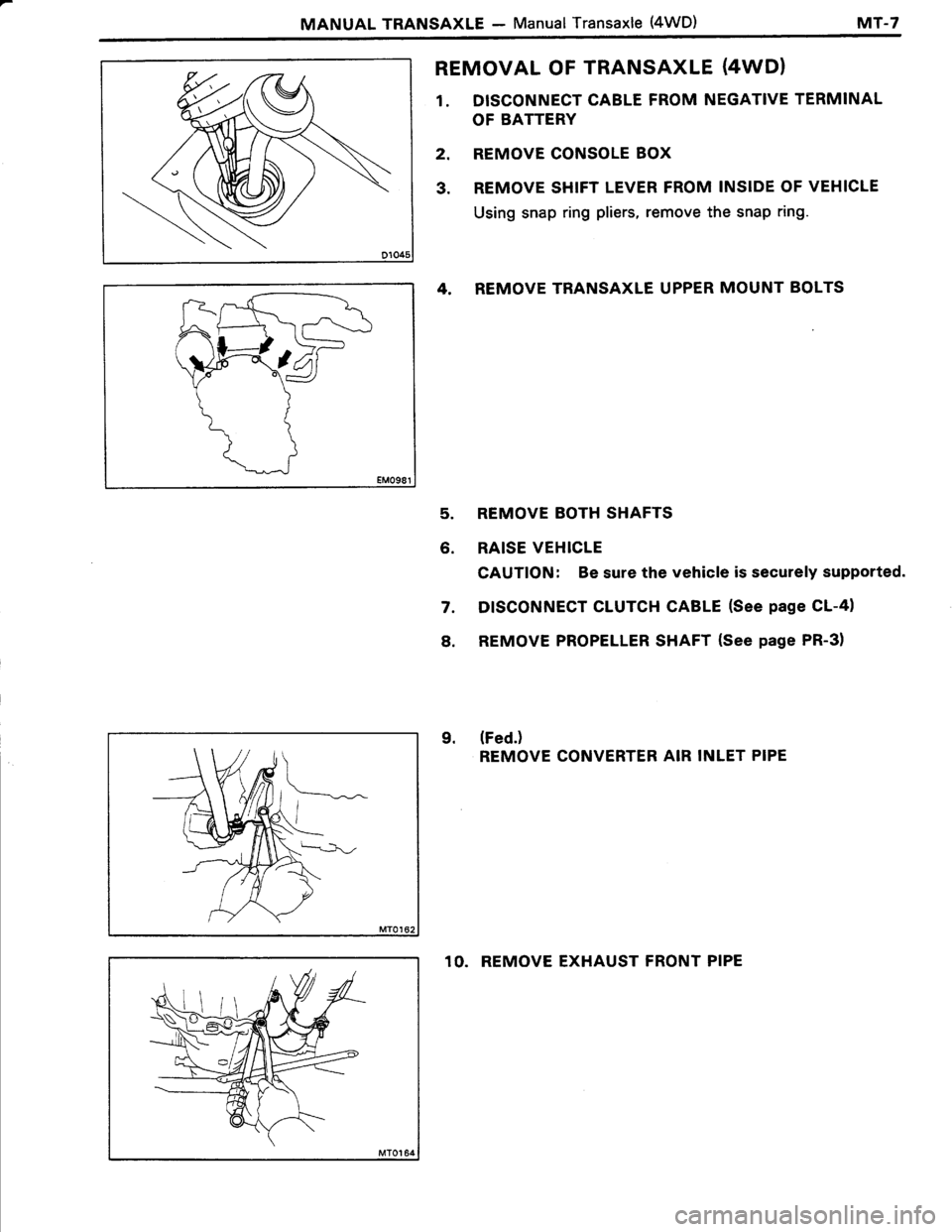 TOYOTA TERCEL 1985  Repair Manual 