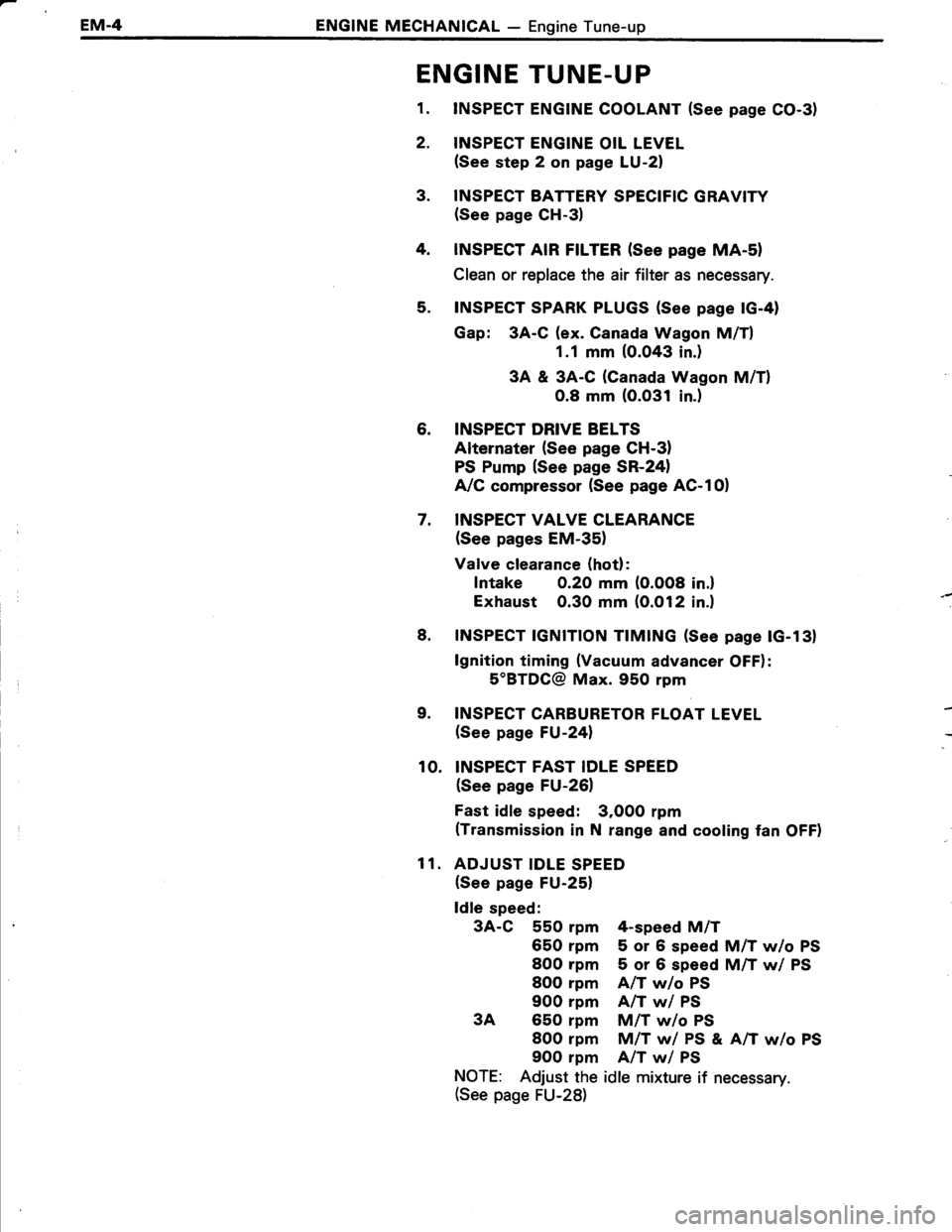 TOYOTA TERCEL 1985 Owners Guide TOYOTA TERCEL 1985 Owners Guide