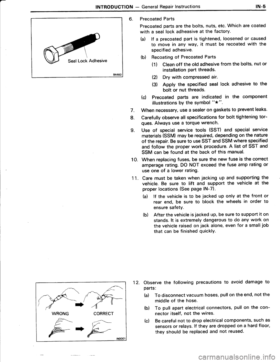 TOYOTA TERCEL 1985  Repair Manual 