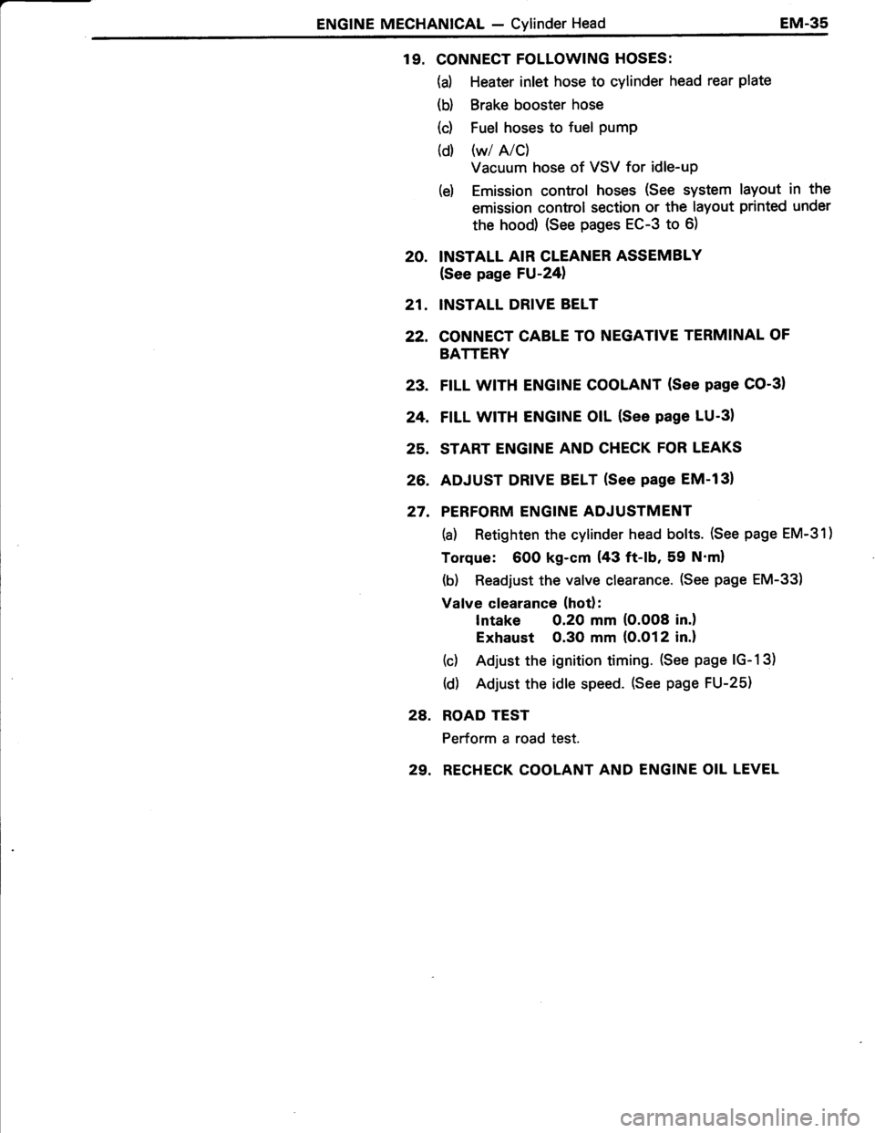 TOYOTA TERCEL 1985 Manual PDF TOYOTA TERCEL 1985 Manual PDF