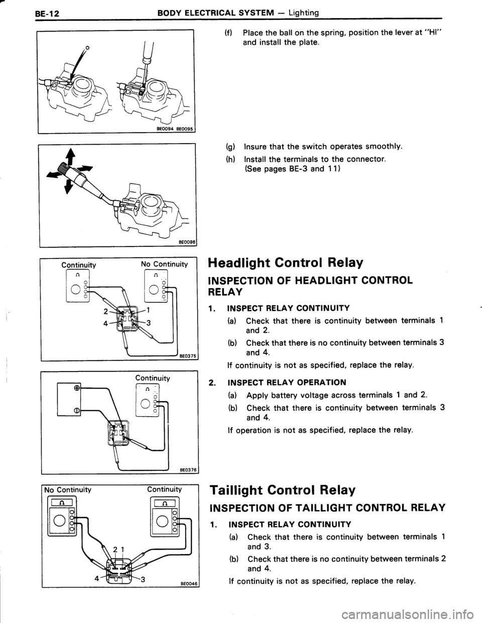 TOYOTA TERCEL 1985 Repair Manual TOYOTA TERCEL 1985 Repair Manual