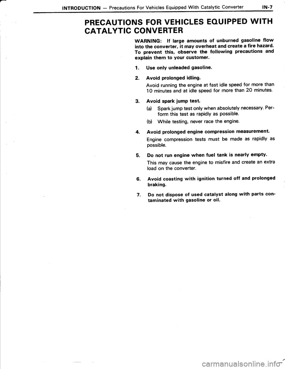 TOYOTA TERCEL 1985 Repair Manual TOYOTA TERCEL 1985 Repair Manual