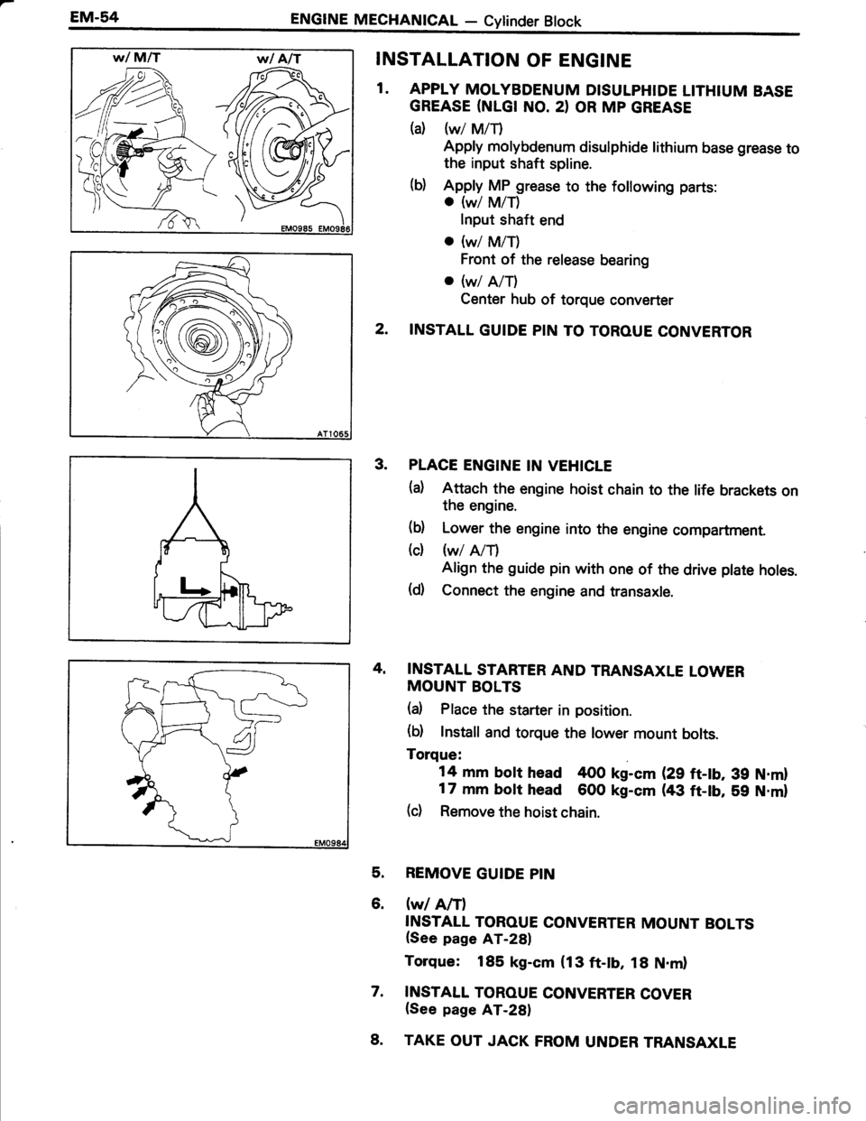 TOYOTA TERCEL 1985 Manual Online 