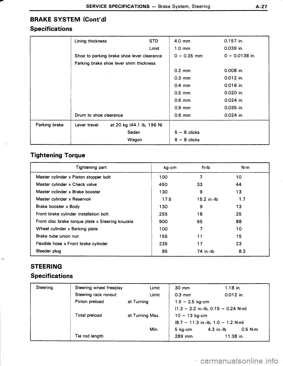 TOYOTA TERCEL 1985  Repair Manual 