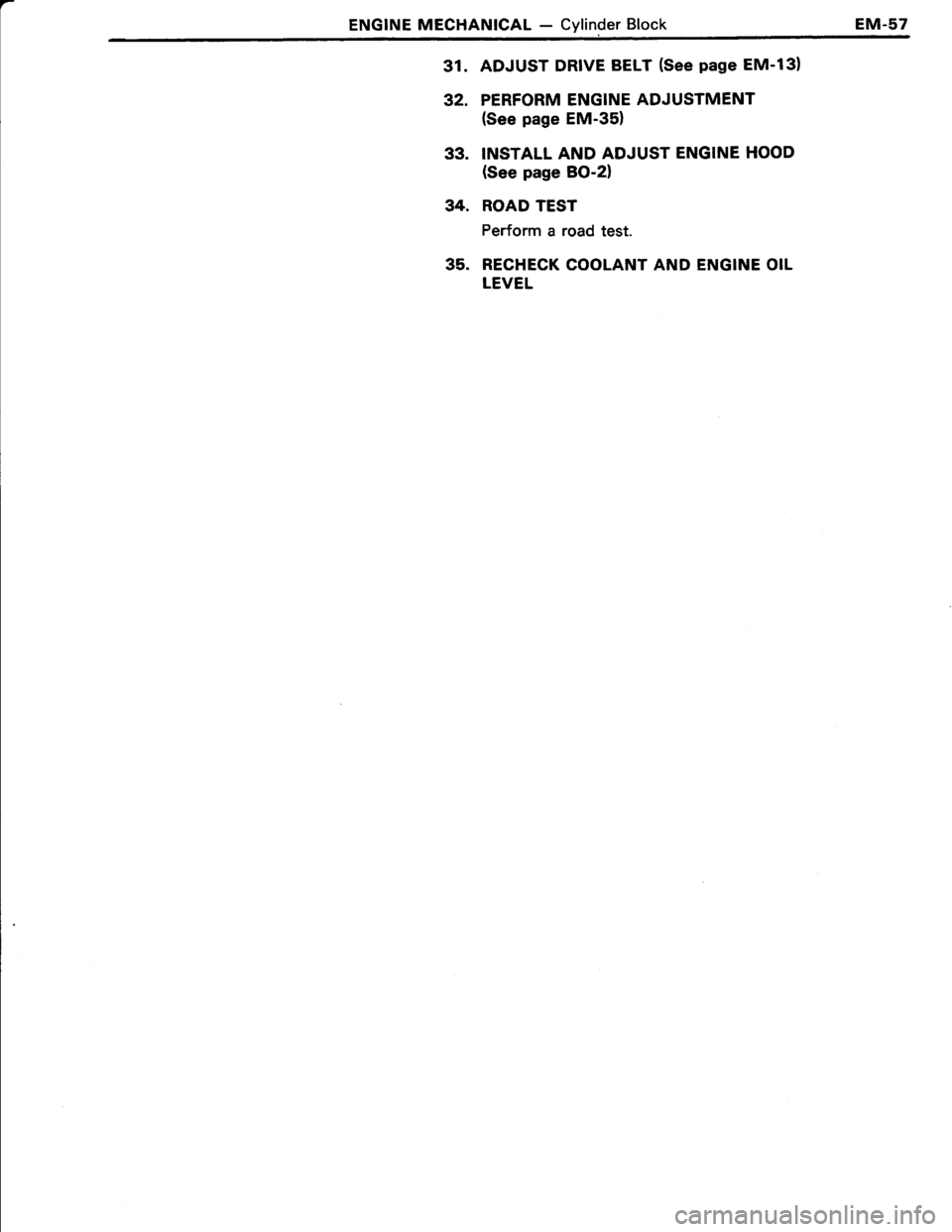 TOYOTA TERCEL 1985 Manual Online 