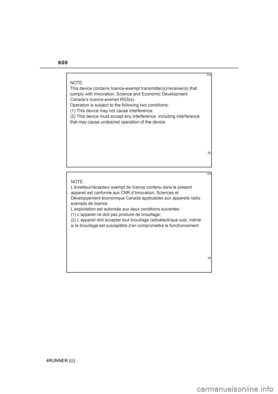 TOYOTA 4RUNNER 2023 Owners Manual 600
4RUNNER (U) TOYOTA 4RUNNER 2023 Owners Manual 600
4RUNNER (U)