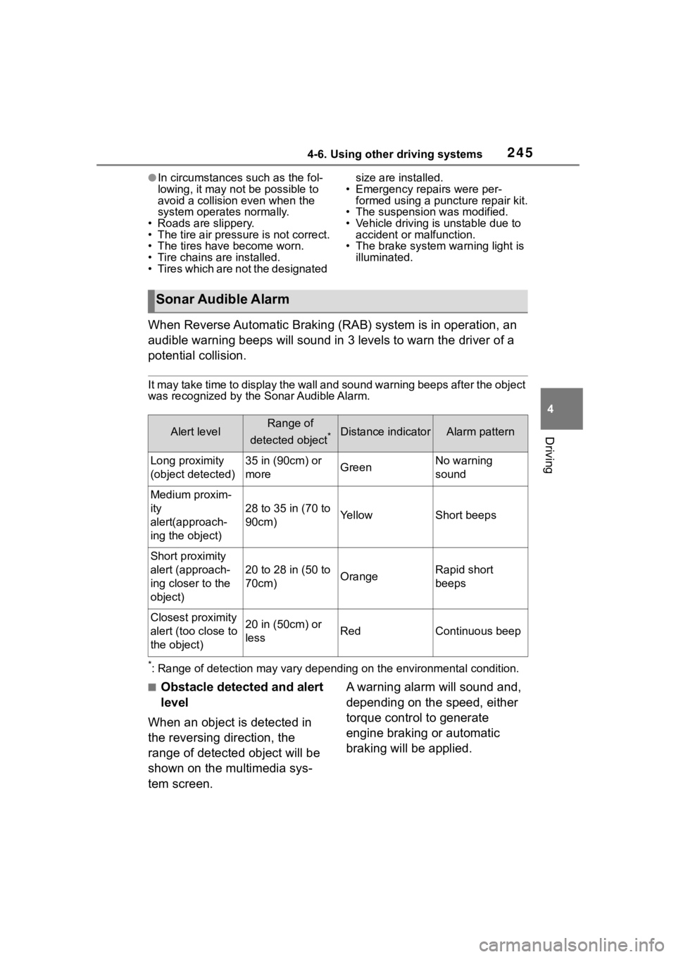 TOYOTA 86 2023 Owners Manual 2454-6. Using other driving systems
4
Driving
●In circumstances such as the fol-
lowing, it may not be possible to
avoid a collision even when the
system operate s normally.
• Roads are slippery TOYOTA 86 2023 Owners Manual 2454-6. Using other driving systems
4
Driving
●In circumstances such as the fol-
lowing, it may not be possible to
avoid a collision even when the
system operate s normally.
• Roads are slippery