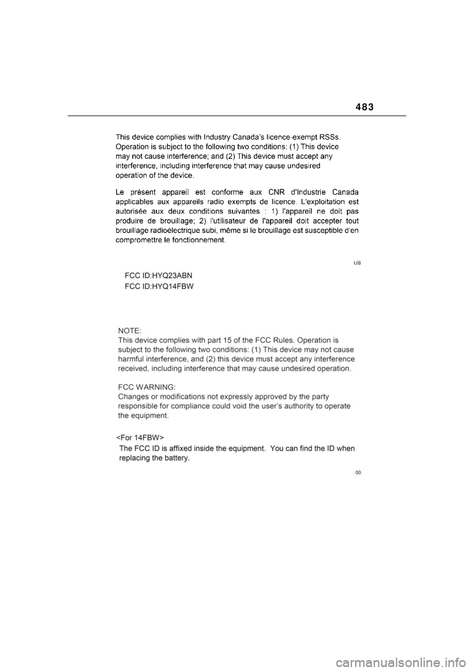 TOYOTA COROLLA HYBRID 2023  Owners Manual 483 