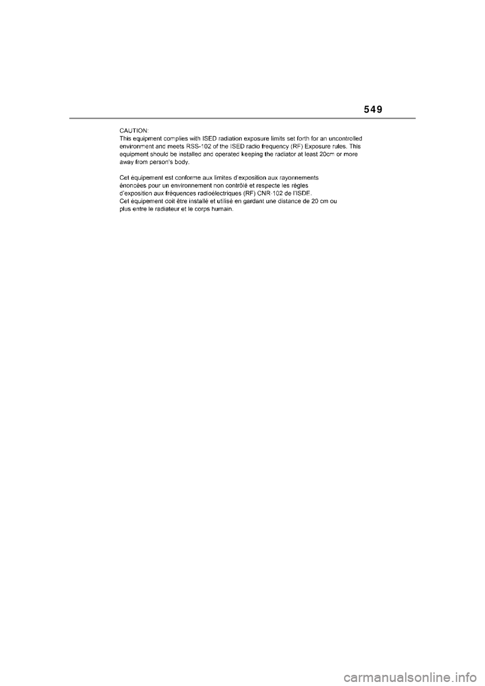 TOYOTA HIGHLANDER 2023  Owners Manual 549 