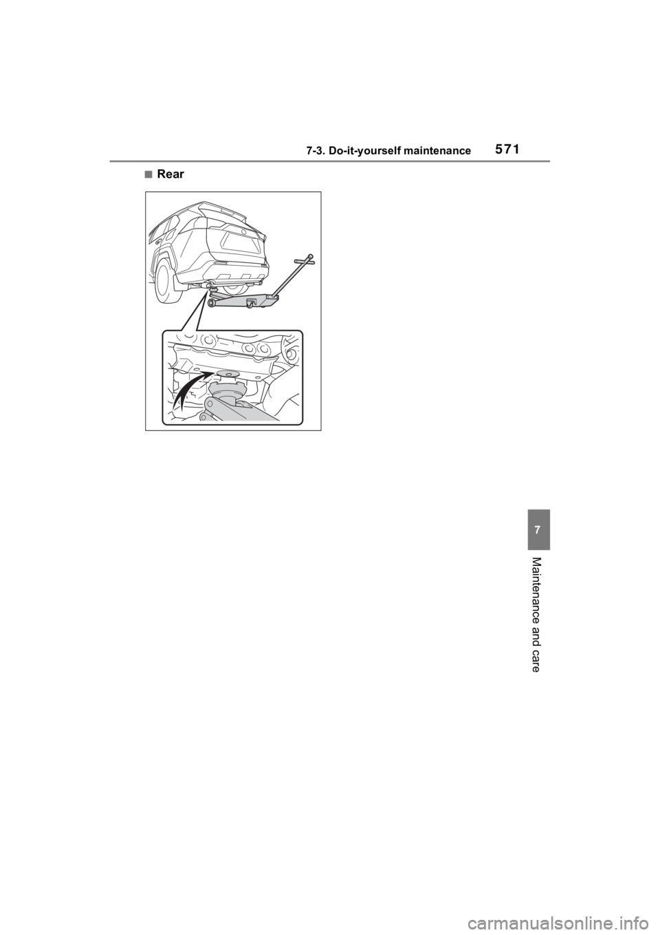 TOYOTA RAV4 2022  Owners Manual 5717-3. Do-it-yourself maintenance
7
Maintenance and care
■Rear 