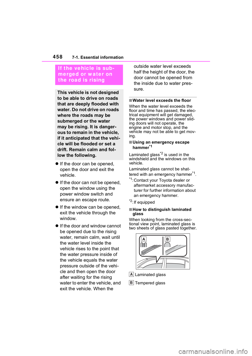 TOYOTA SIENNA HYBRID 2023 Owners Manual 4587-1. Essential information
If the door can be opened,
open the door and exit the
vehicle.
If the door can not be opened,
open the window using the
power window switch and
ensure an esca TOYOTA SIENNA HYBRID 2023 Owners Manual 4587-1. Essential information
If the door can be opened,
open the door and exit the
vehicle.
If the door can not be opened,
open the window using the
power window switch and
ensure an esca