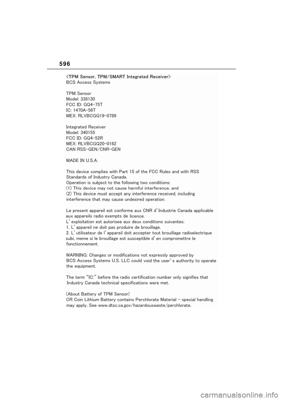 TOYOTA SIENNA HYBRID 2023 Owners Manual 596 TOYOTA SIENNA HYBRID 2023 Owners Manual 596