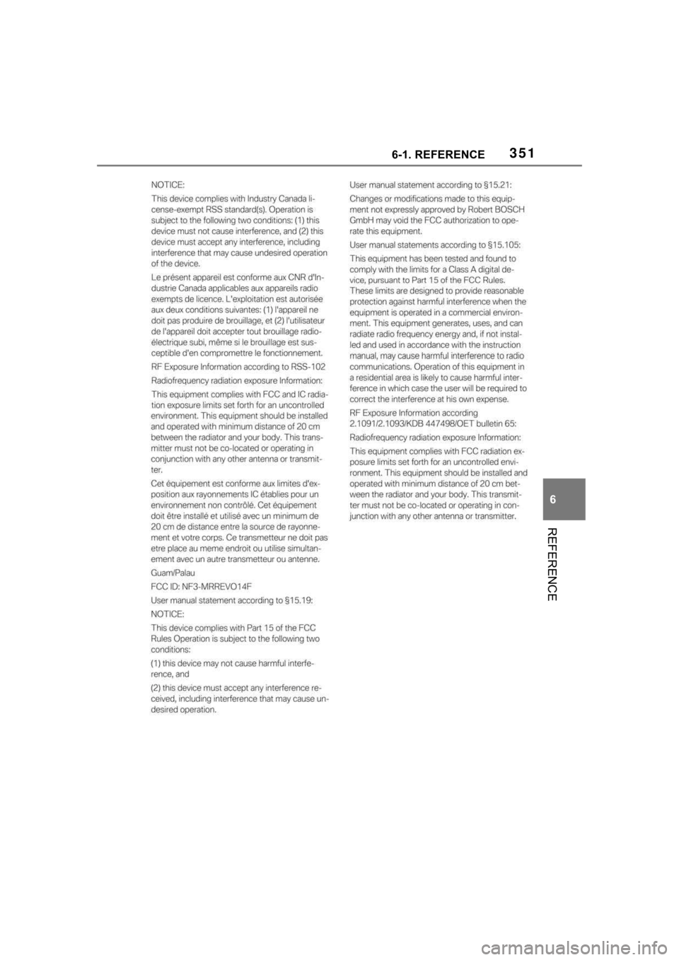 TOYOTA SUPRA 2023  Owners Manual 3516-1. REFERENCE
6
REFERENCE 
