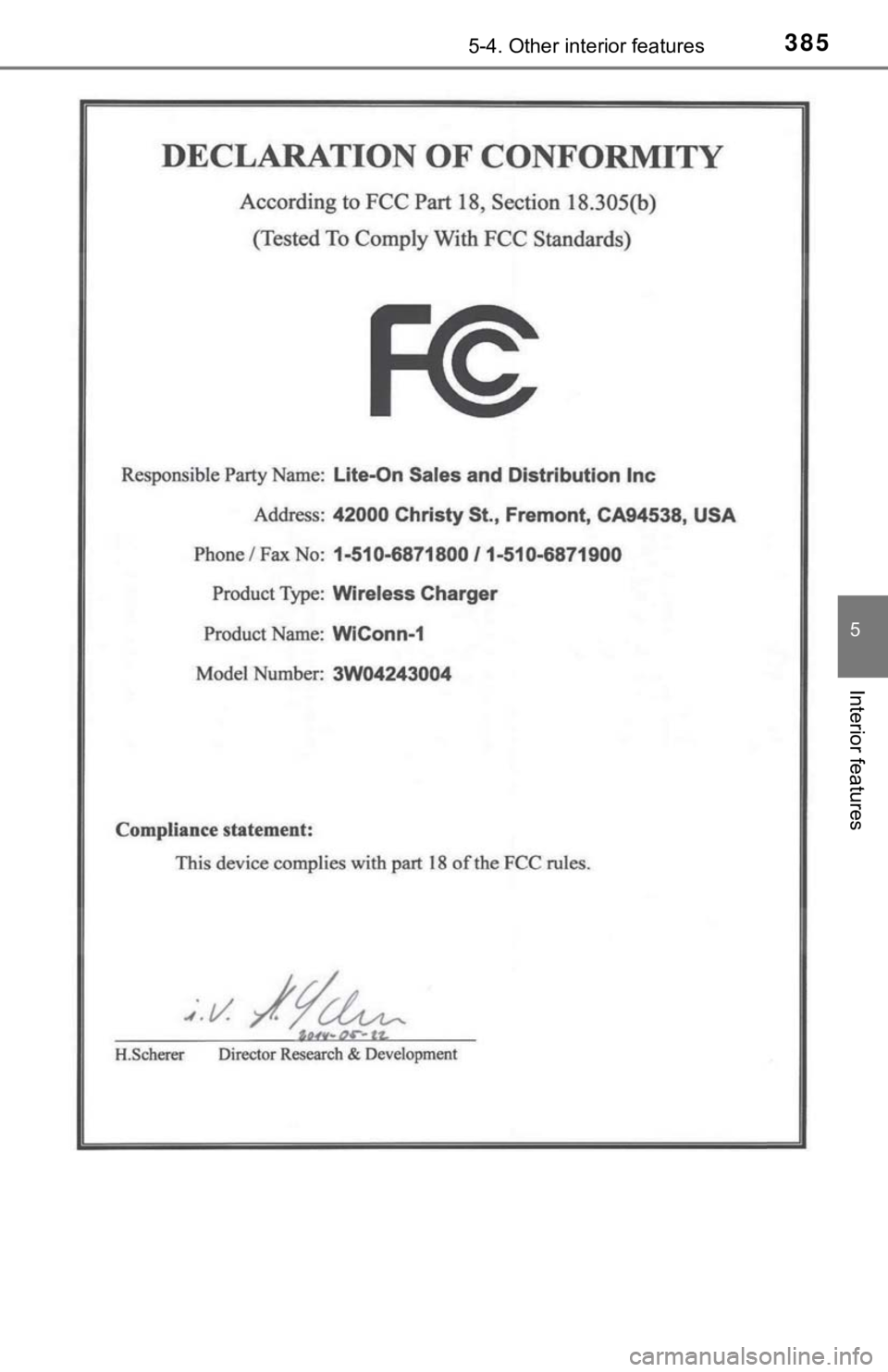 TOYOTA TUNDRA 2023  Owners Manual 3855-4. Other interior features
5
Interior features 