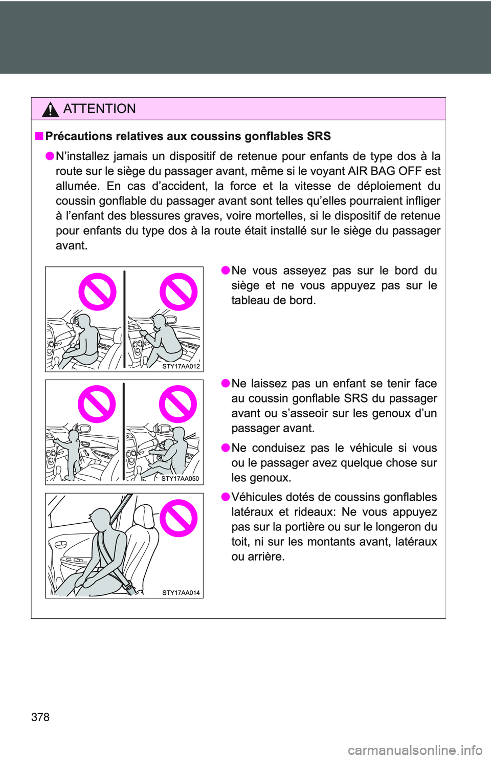 TOYOTA YARIS SEDAN 2011  Owners Manual 378 