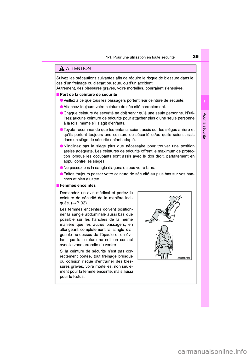 TOYOTA 4RUNNER 2018 Manuel du propriétaire (in French) 351-1. Pour une utilisation en toute sécurité
1
Pour la sécurité
4RUNNER (D)_(OM35B46D)
AT T E N T I O N
Suivez les précautions suivantes afin de réduire le risque de blessure dans le
cas d’un TOYOTA 4RUNNER 2018 Manuel du propriétaire (in French) 351-1. Pour une utilisation en toute sécurité
1
Pour la sécurité
4RUNNER (D)_(OM35B46D)
AT T E N T I O N
Suivez les précautions suivantes afin de réduire le risque de blessure dans le
cas d’un