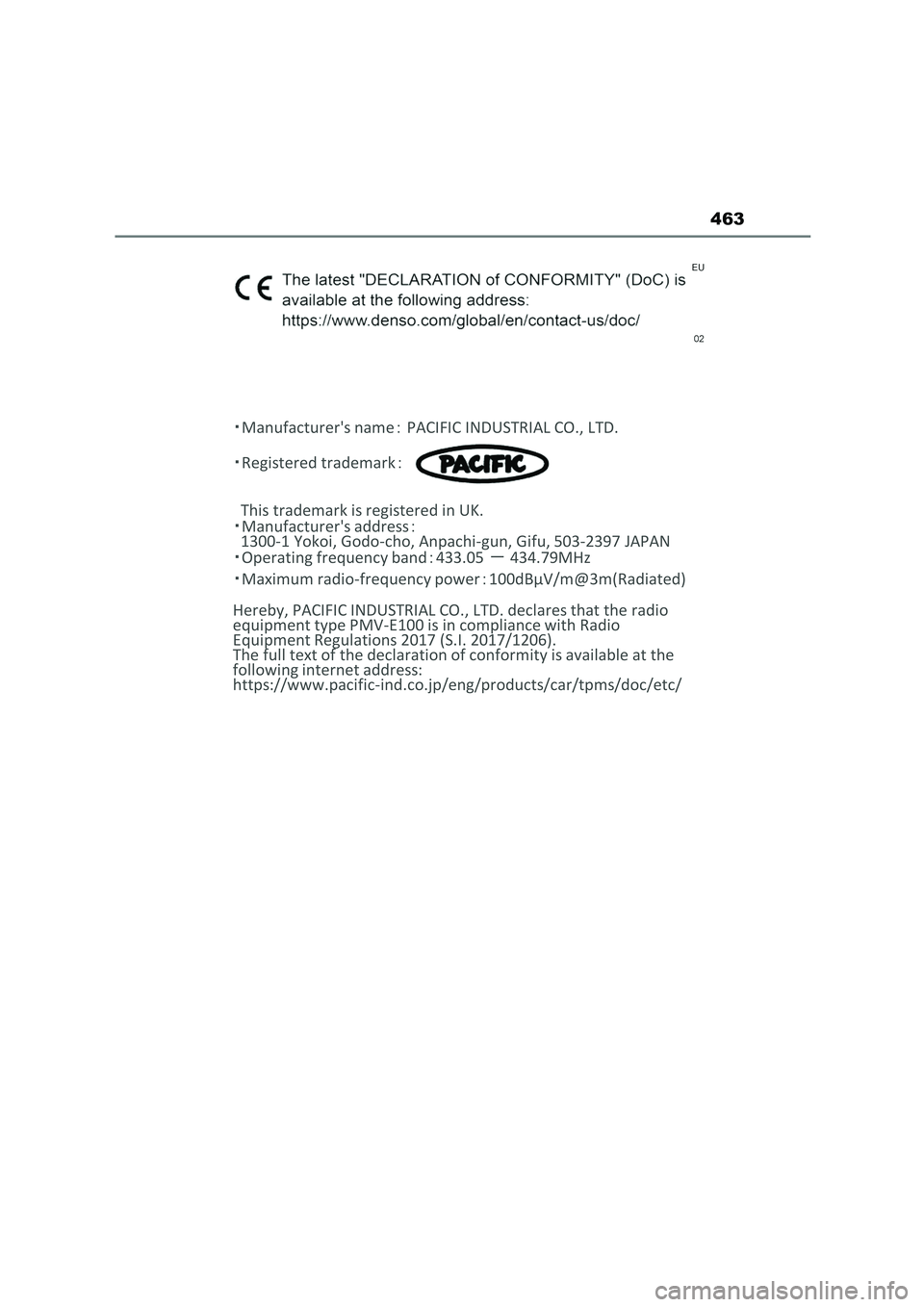 TOYOTA 86 2022 Manual del propietario (in Spanish) 463 TOYOTA 86 2022 Manual del propietario (in Spanish) 463