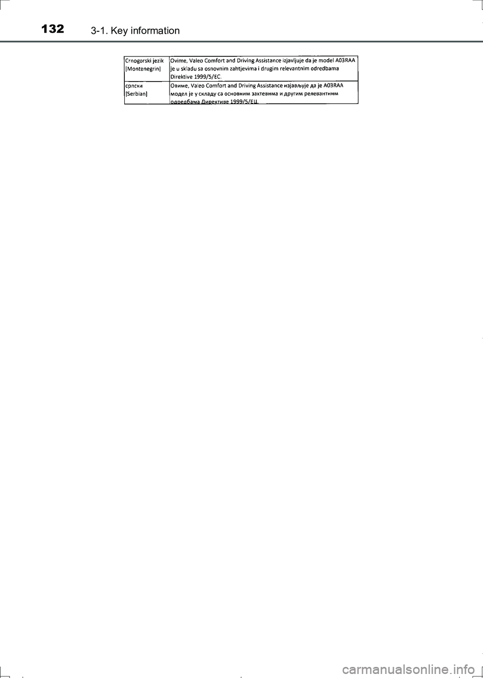 TOYOTA AURIS HYBRID 2017 Owners Manual 1323-1. Key information
AURIS Touring Sports_EE (12L13E)
AURIS Touring Sports_OM_Europe_OM12L13E.book 132 ページ 2016年6月27日 月曜日 午後5時21分 TOYOTA AURIS HYBRID 2017 Owners Manual 1323-1. Key information
AURIS Touring Sports_EE (12L13E)
AURIS Touring Sports_OM_Europe_OM12L13E.book 132 ページ 2016年6月27日 月曜日 午後5時21分